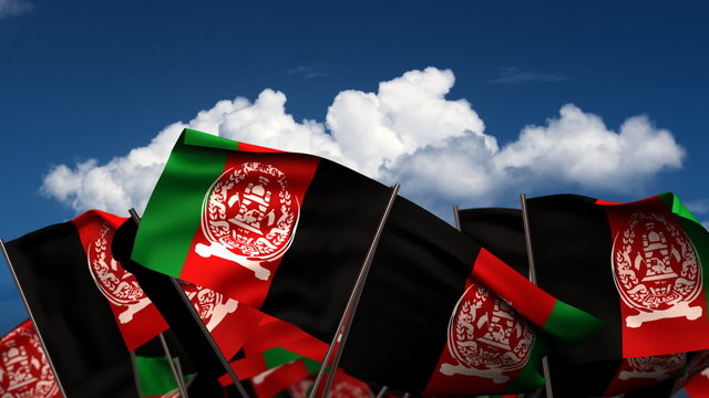 Waving Afghan Flags