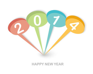New Year 2014 speech bubble illustration