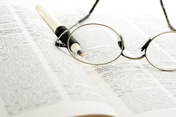 Glasses and Book