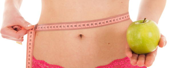 Healthy waist with measuring tape