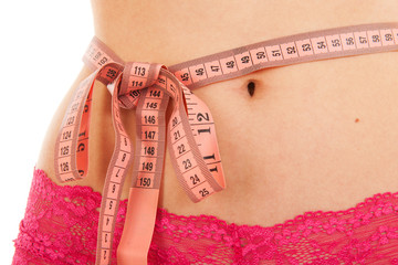 Healthy waist with measuring tape
