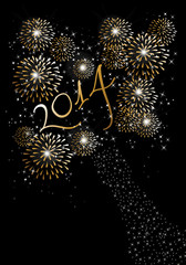 Happy new year 2014 fireworks background