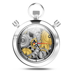 Mechanical clock stop watch, illustration