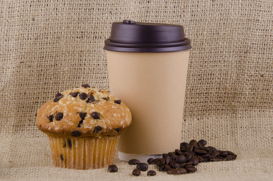 Coffee And Chocolate Chips Muffin