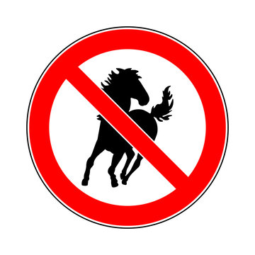 symbol schild achtung kein durchgang f&uuml;r pferde