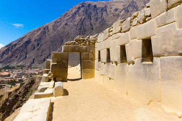 Ollantaytambo, Peru, Inca ruins  and archaeological site