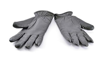 Pair of men's black leather gloves