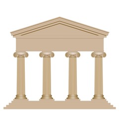 Obraz premium Façade d’un temple avec colonnes ioniques