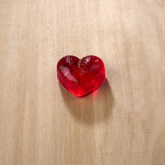 Valentines day, red sweet candies in heart shape