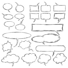 Fototapeta premium vector talk and think vector sketch bubbles