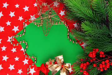 Christmas card on bright background