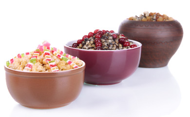 Bowls with kutia -  traditional Christmas sweet meal in
