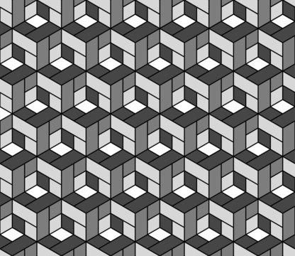 Seamless geometric pattern with cubes.