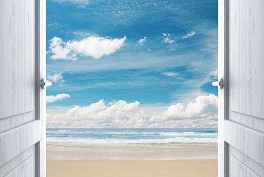 Fototapeta door to beach