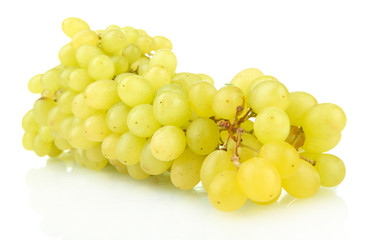 ripe sweet grapes isolated on white.