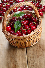 Basket of organic Cherries