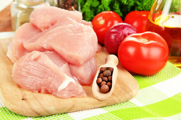 Raw turkey meat close up