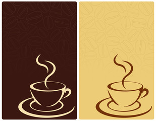 Kaffeetasse und Kaffeebohnen