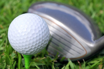 Golf ball and driver