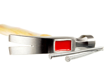 Hammer and nails Macro