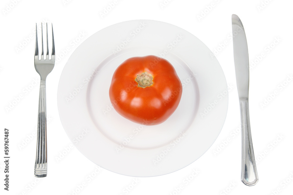 Poster tomato on plate