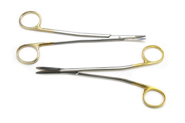 surgical instruments on white background