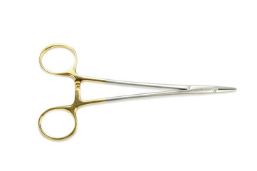 surgical instruments on white background