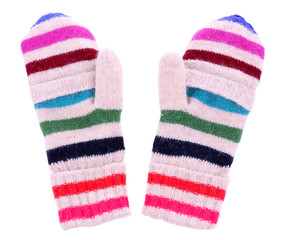 Female mittens isolated on white