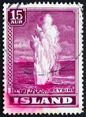 Postage stamp Iceland 1938 Geyser, Natural Phenomenon
