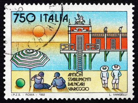 Postage stamp Italy 1992 Viareggio, Beach Resort