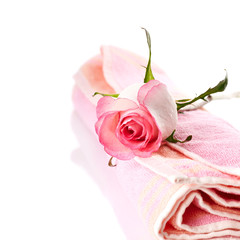Rose and towel.