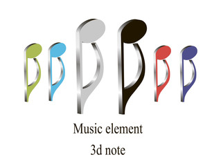3d noten set, musik element