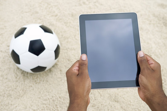Football Soccer Ball Tablet Rio de Janeiro Brazil Beach