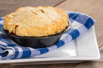 Turkey pot pie fresh from the oven