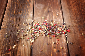 pepper spice on wood table