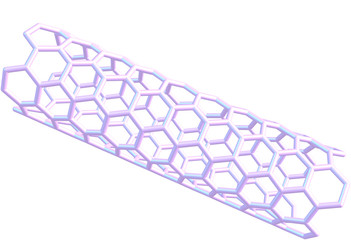 Carbon nanotube on white background