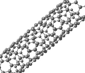Carbon nanotube on white background