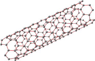 Carbon nanotube on white background