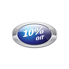 Shiny 10 Percent Off Blue Icon Button