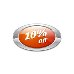 Shiny 10 Percent Off Orange Icon Button