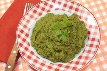 purée d'haricots verts