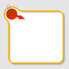 yellow vector text frame with spiral and paper clip