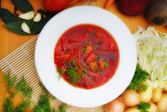 Borschtsch Russische Rote Suppe Zutaten
