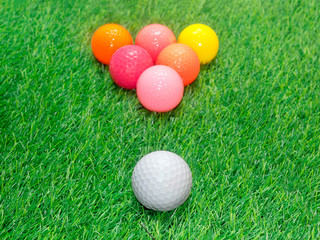 Naklejka premium combination of billiards and golf