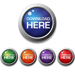 Download Here Vector Button Icon