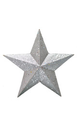 Silver star on top of christmas tree
