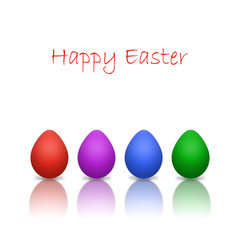 Easter background with eggs isolated on white