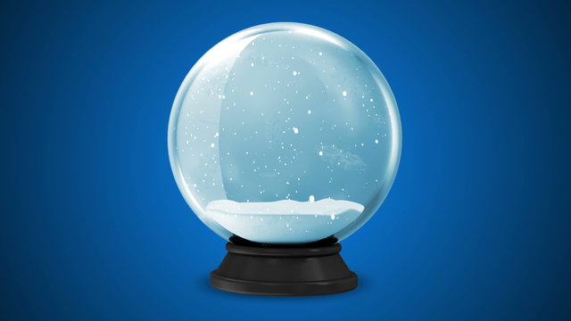 Crystal Ball with Falling Snow Inside. HQ Seamless Looping Video