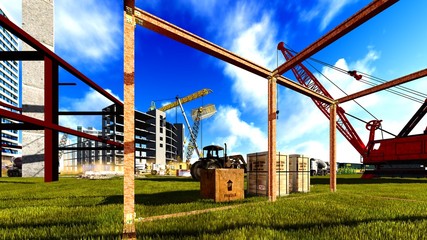 Obraz premium Construction site - abstract colorful illustration