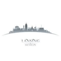 Naklejka premium Lansing Michigan city silhouette white background